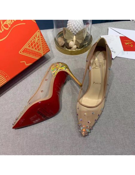 Cheap Reps Christian Louboutin Degra 100 Crystal Stud-embellished Pumps