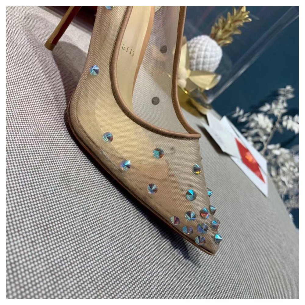 Cheap Reps Christian Louboutin Degra 100 Crystal Stud-embellished Pumps