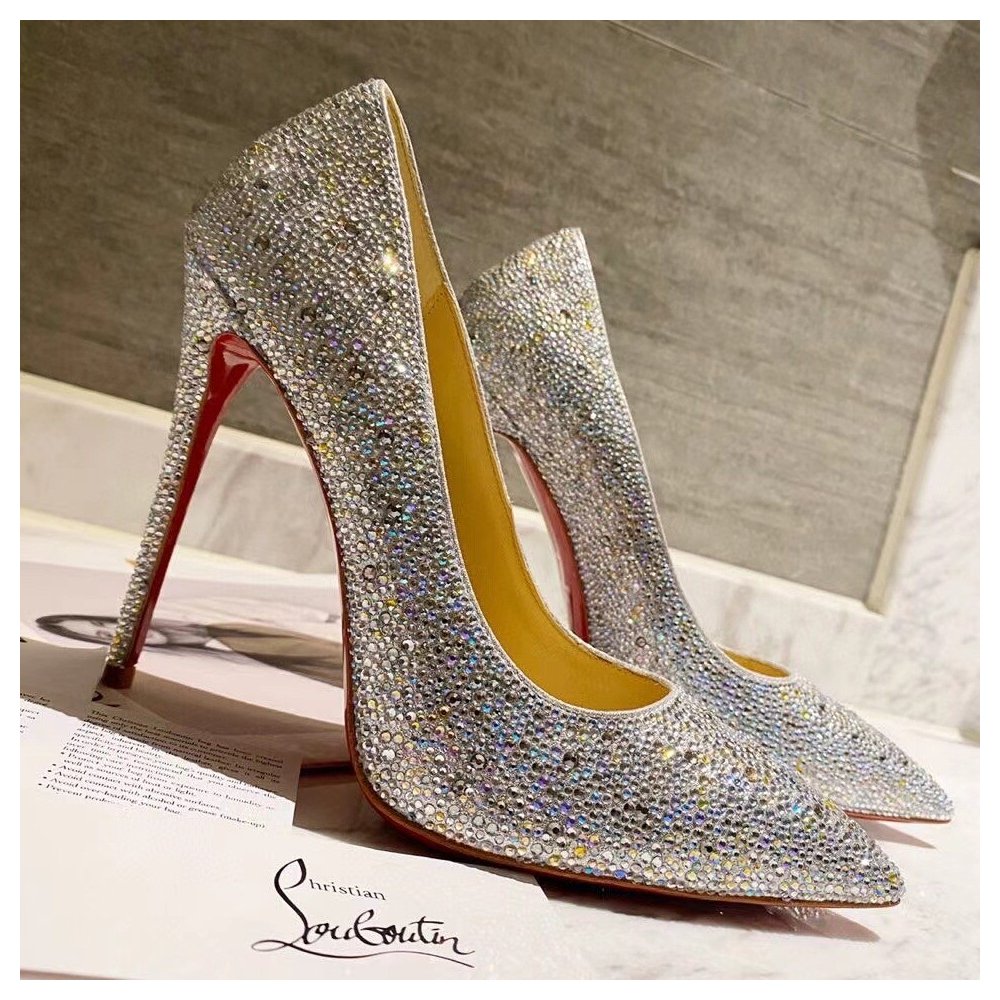 Cheap Reps Christian Louboutin Nude Kate Strass Degrade Pumps 100mm