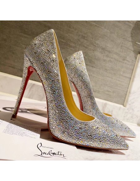 Cheap Reps Christian Louboutin Nude Kate Strass Degrade Pumps 100mm