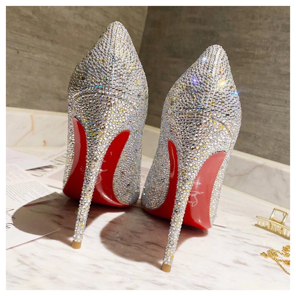 Cheap Reps Christian Louboutin Nude Kate Strass Degrade Pumps 100mm