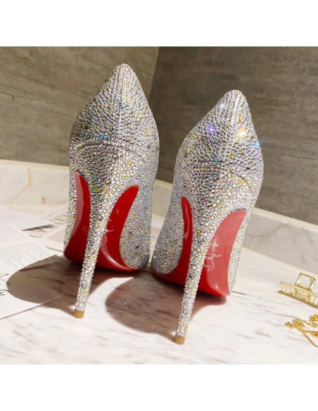 Cheap Reps Christian Louboutin Nude Kate Strass Degrade Pumps 100mm