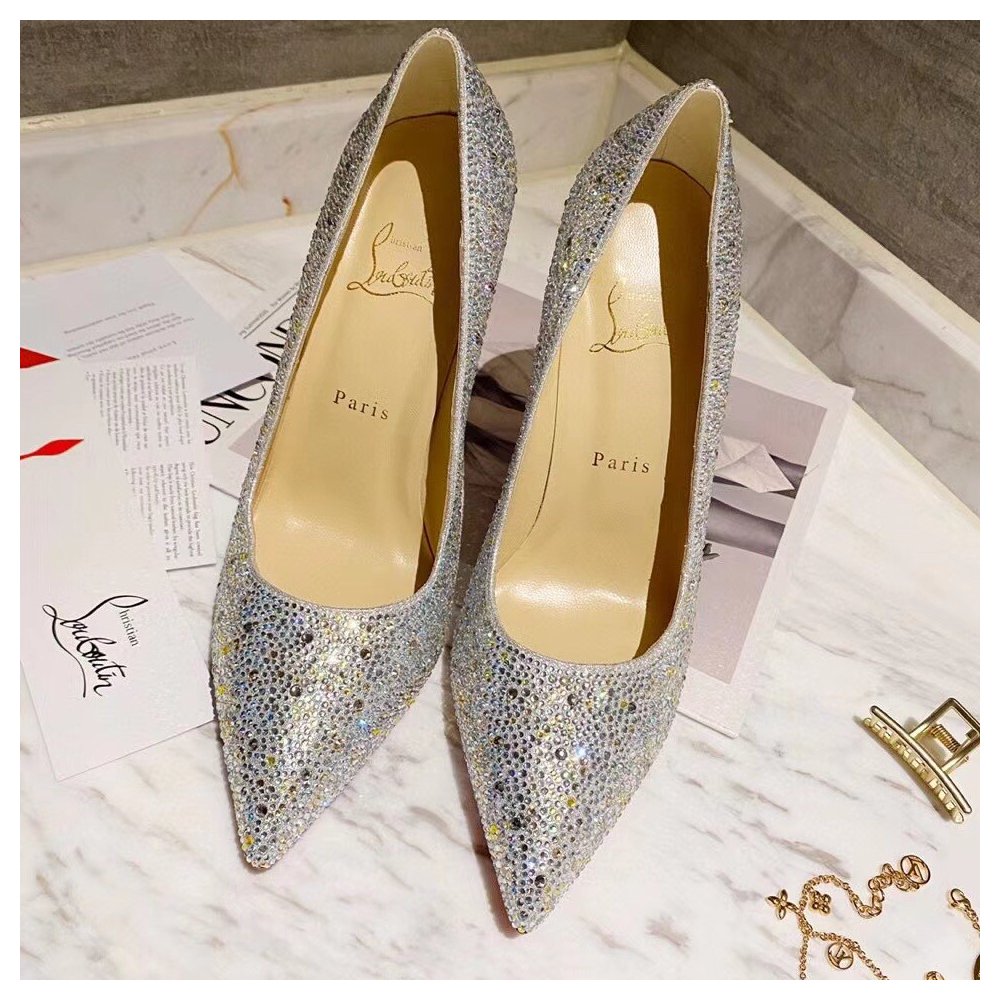 Cheap Reps Christian Louboutin Nude Kate Strass Degrade Pumps 100mm