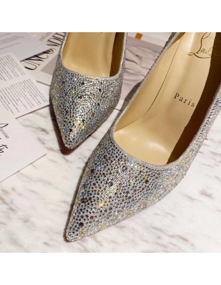 Cheap Reps Christian Louboutin Nude Kate Strass Degrade Pumps 100mm