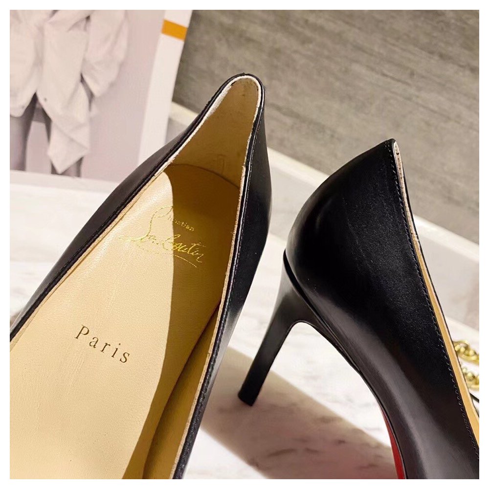 Cheap Reps Christian Louboutin Black Lambskin Fifille Pumps 85mm