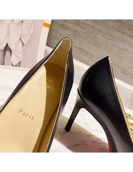 Cheap Reps Christian Louboutin Black Lambskin Fifille Pumps 85mm