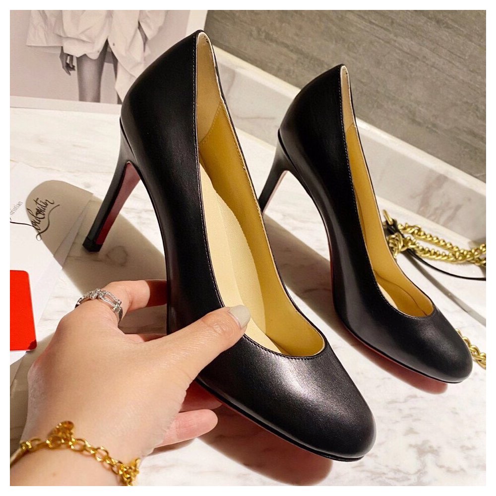 Cheap Reps Christian Louboutin Black Lambskin Fifille Pumps 85mm