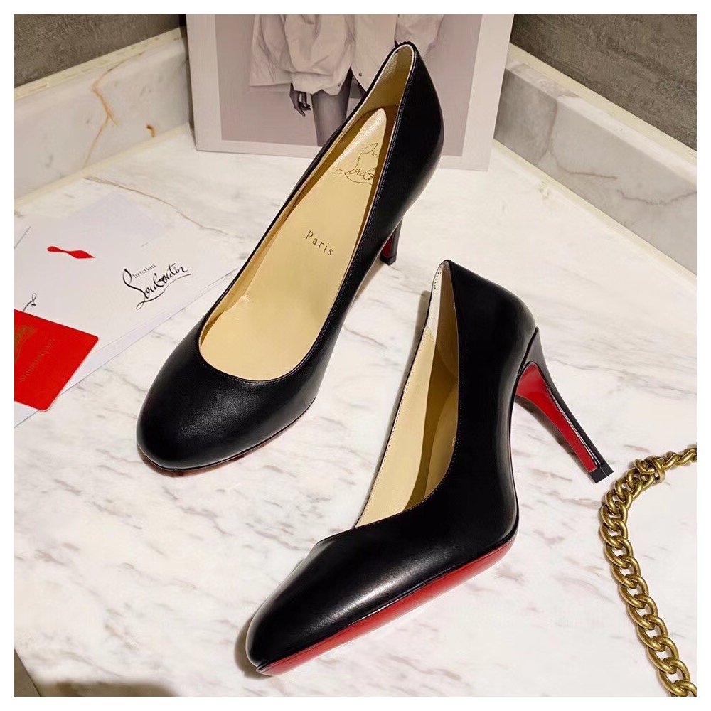 Cheap Reps Christian Louboutin Black Lambskin Fifille Pumps 85mm