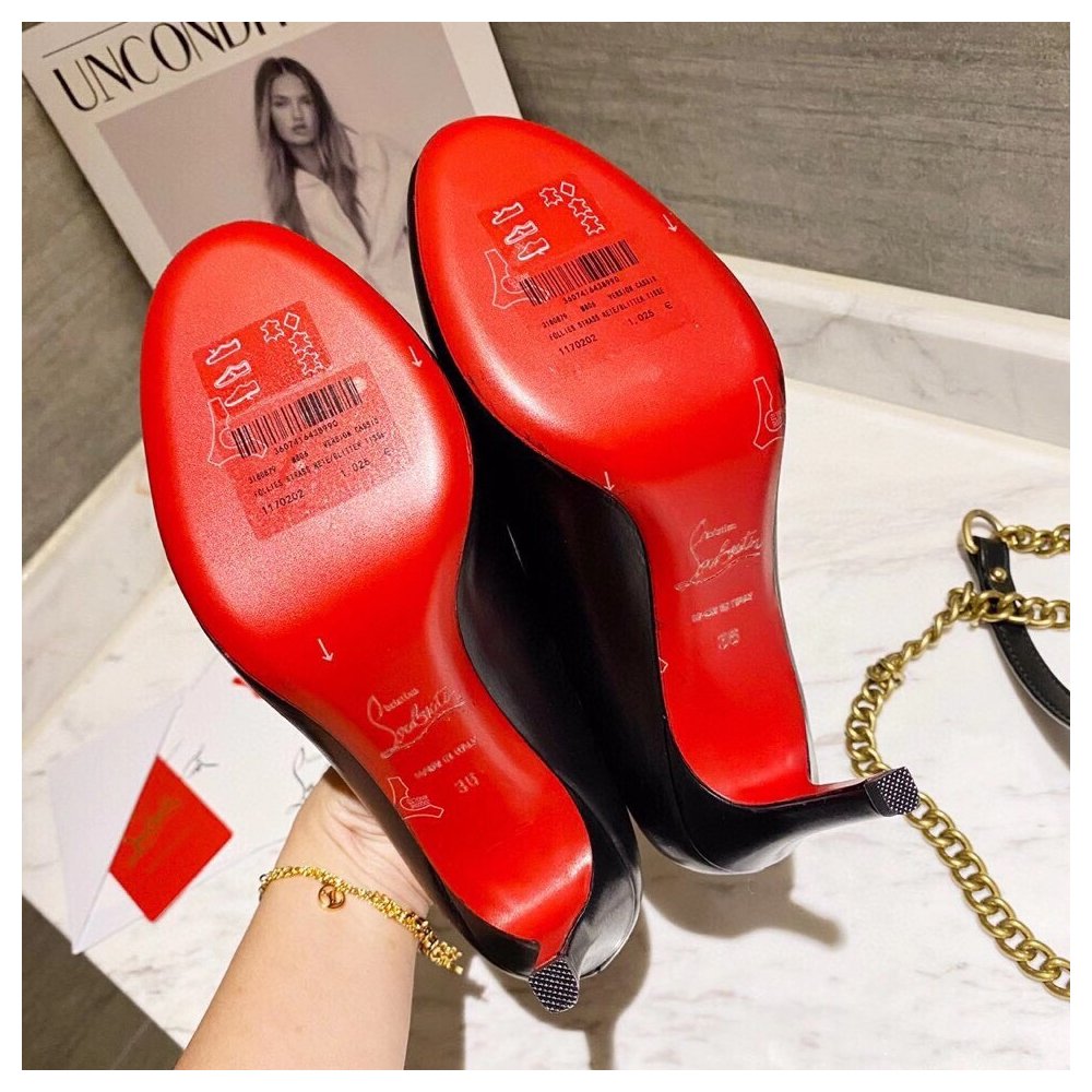 Cheap Reps Christian Louboutin Black Lambskin Fifille Pumps 85mm