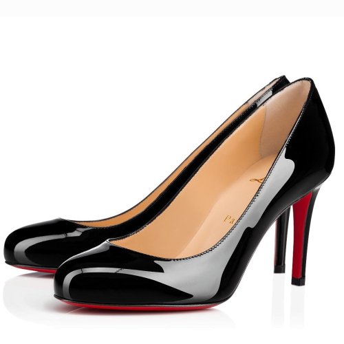 Cheap Reps Christian Louboutin Black Patent Fifille Pumps 85mm