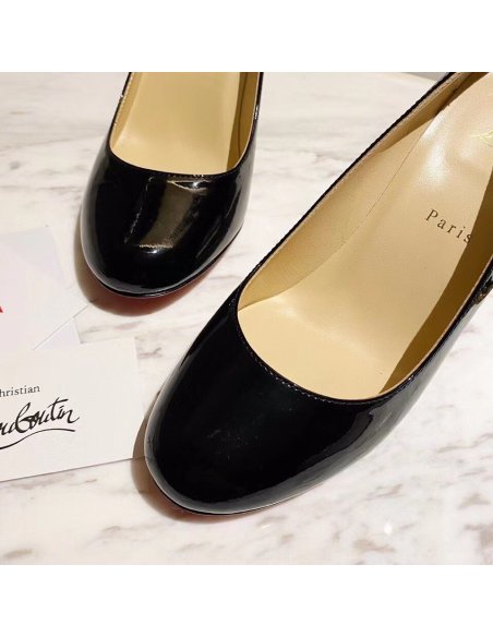 Cheap Reps Christian Louboutin Black Patent Fifille Pumps 85mm