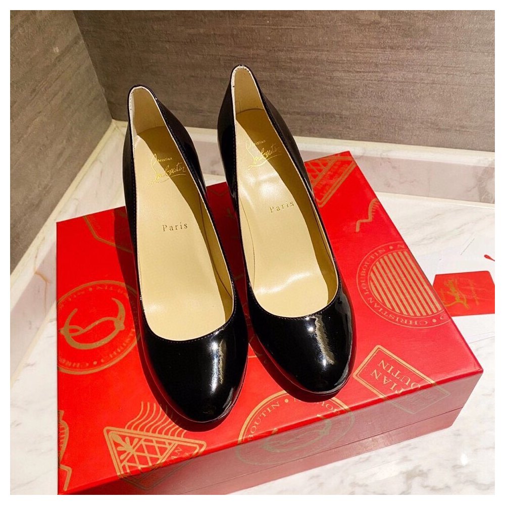 Cheap Reps Christian Louboutin Black Patent Fifille Pumps 85mm