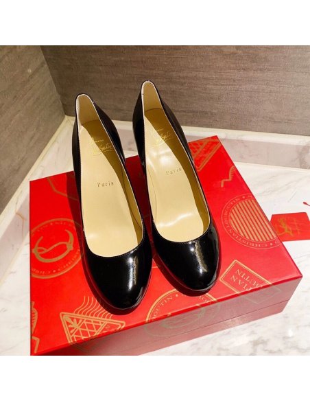 Cheap Reps Christian Louboutin Black Patent Fifille Pumps 85mm