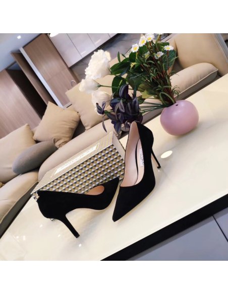 Cheap Reps Jimmy Choo Love 85mm Pumps In Black Suede Leather
