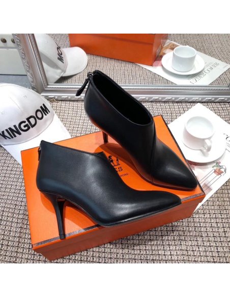 Cheap Reps Hermes Virginia Ankle Boot In Black Leather