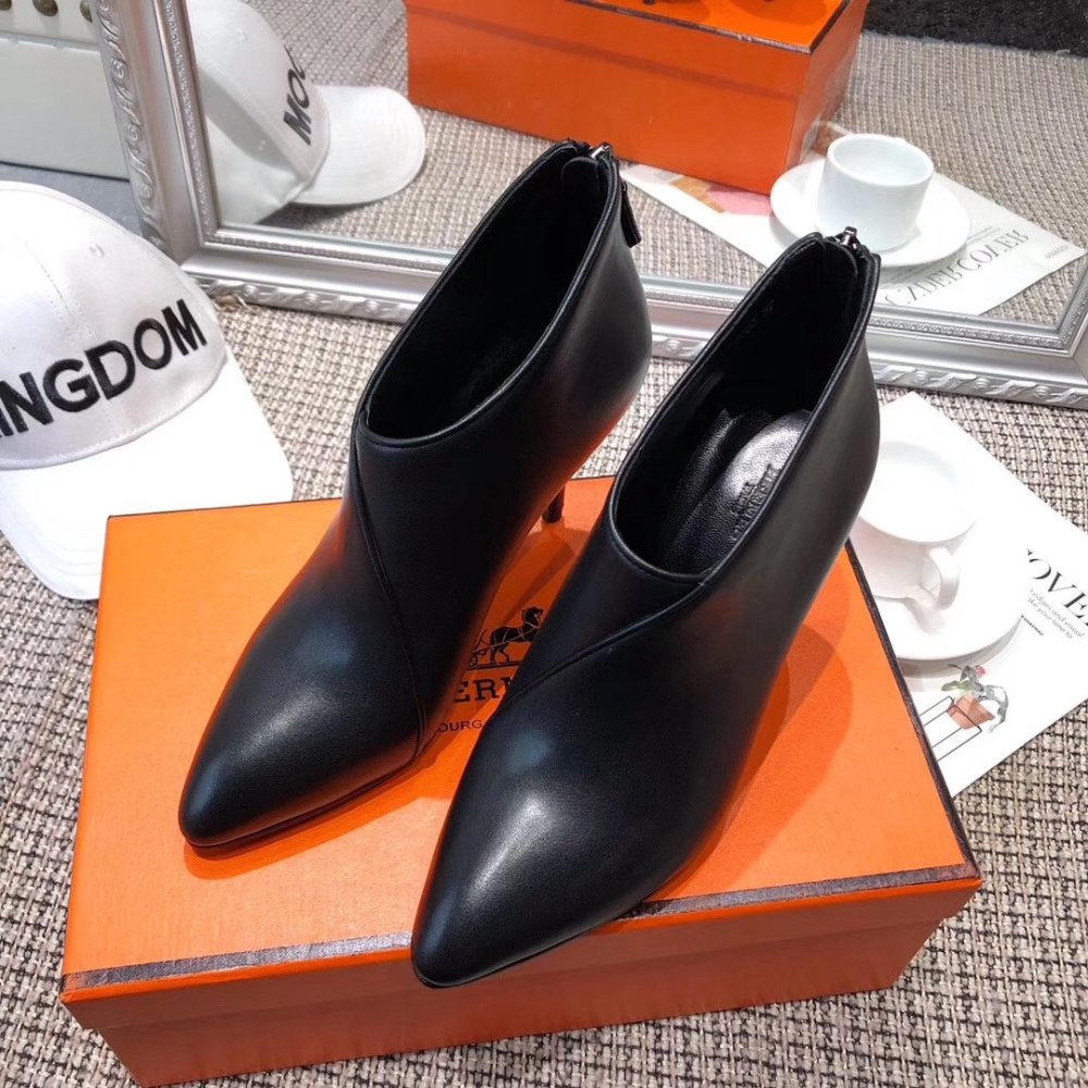 Cheap Reps Hermes Virginia Ankle Boot In Black Leather