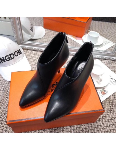Cheap Reps Hermes Virginia Ankle Boot In Black Leather