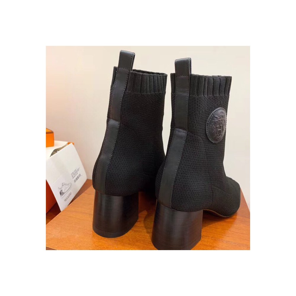 Cheap Reps Hermes Volver 60 Ankle Boot In Black Knit