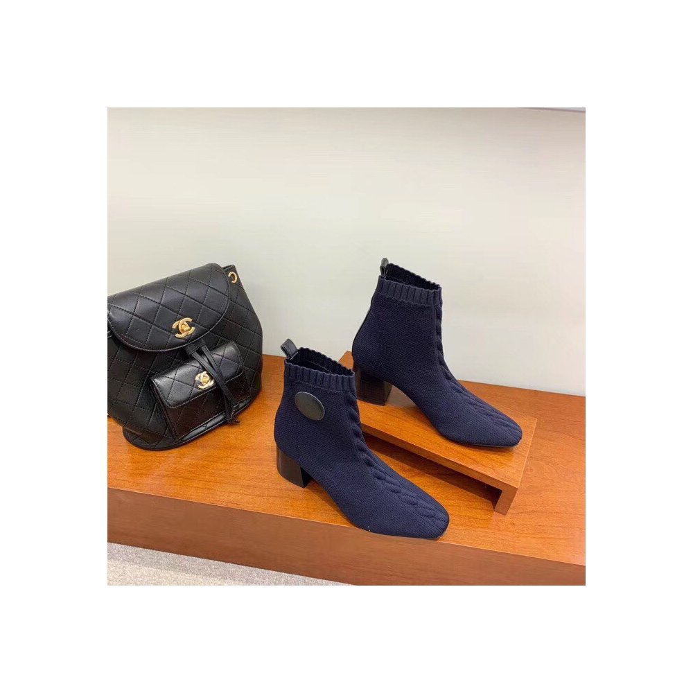 Cheap Reps Hermes Volver 60 Ankle Boot In Blue Knit