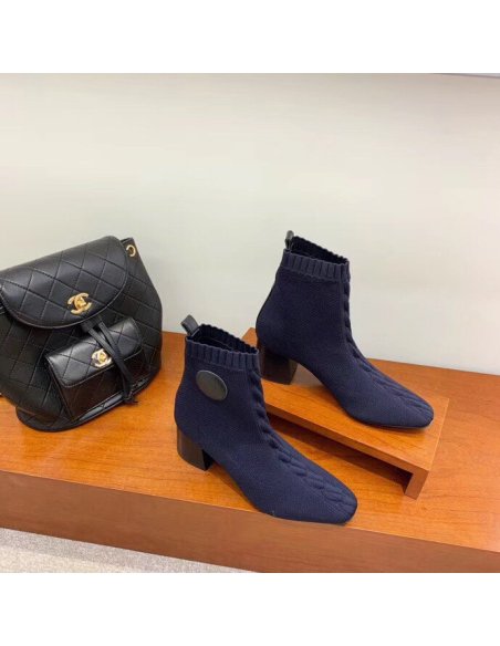 Cheap Reps Hermes Volver 60 Ankle Boot In Blue Knit