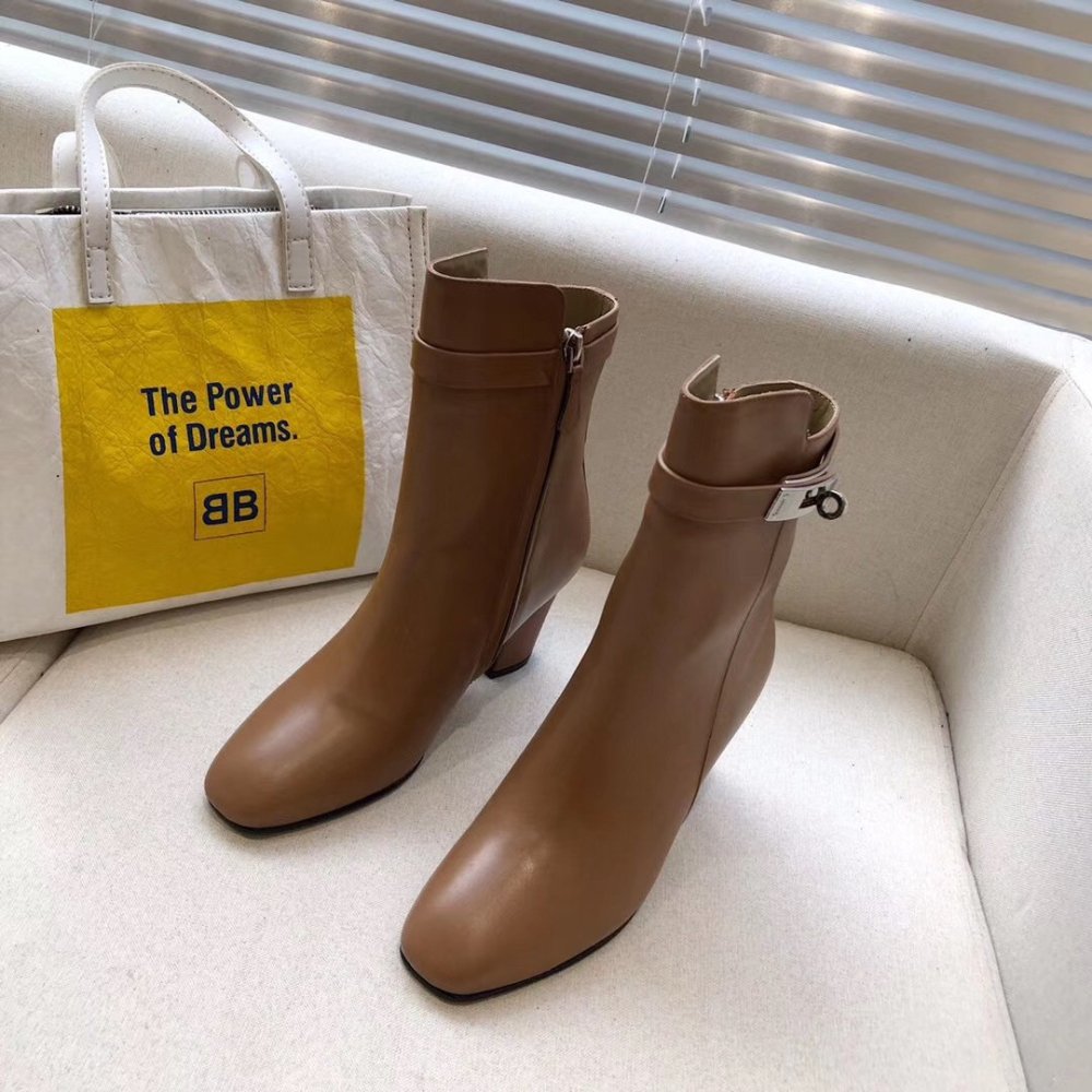 Cheap Reps Hermes Brown Joueuse Ankle Boots