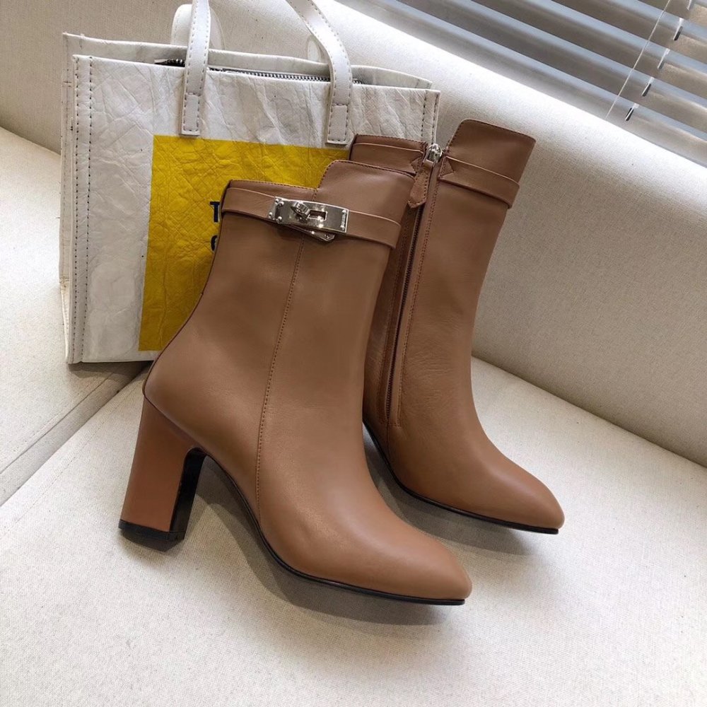 Cheap Reps Hermes Brown Joueuse Ankle Boots