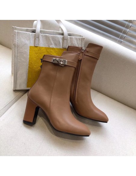 Cheap Reps Hermes Brown Joueuse Ankle Boots