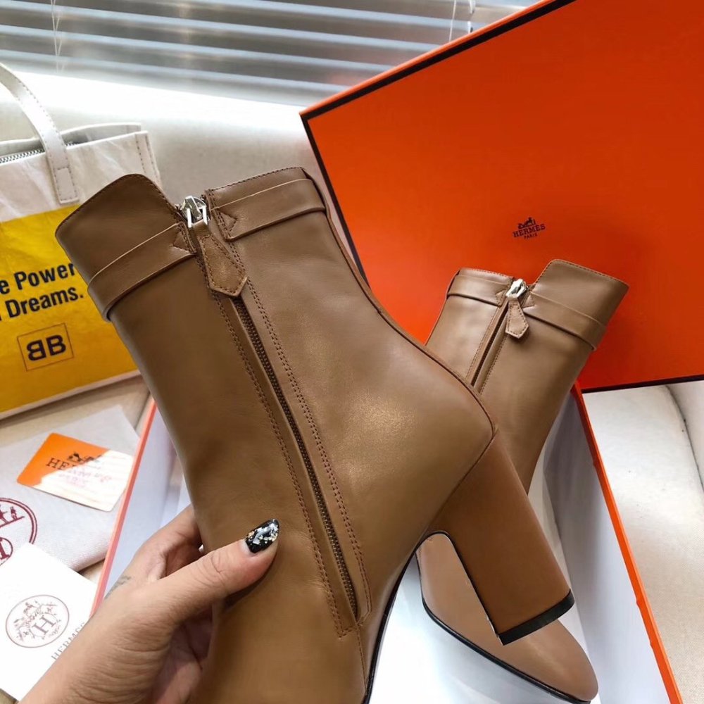 Cheap Reps Hermes Brown Joueuse Ankle Boots