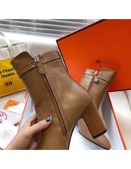 Cheap Reps Hermes Brown Joueuse Ankle Boots
