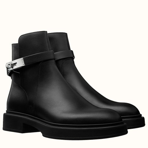 Cheap Reps Hermes Veo Ankle Boots In Black Calfskin