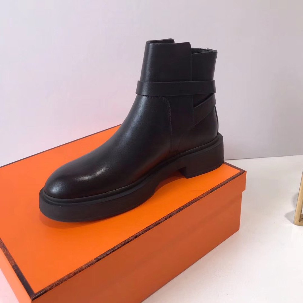Cheap Reps Hermes Veo Ankle Boots In Black Calfskin