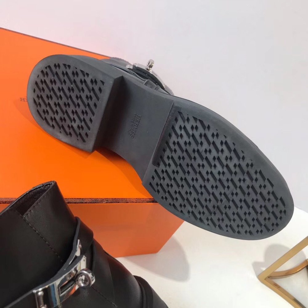 Cheap Reps Hermes Veo Ankle Boots In Black Calfskin