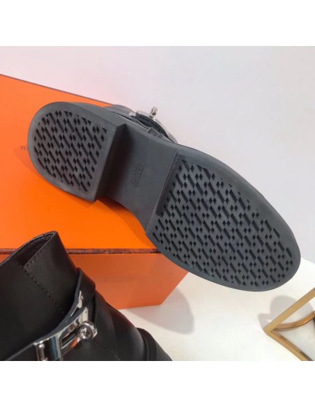 Cheap Reps Hermes Veo Ankle Boots In Black Calfskin