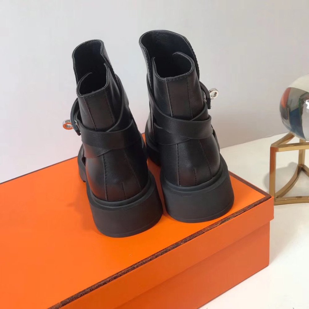 Cheap Reps Hermes Veo Ankle Boots In Black Calfskin