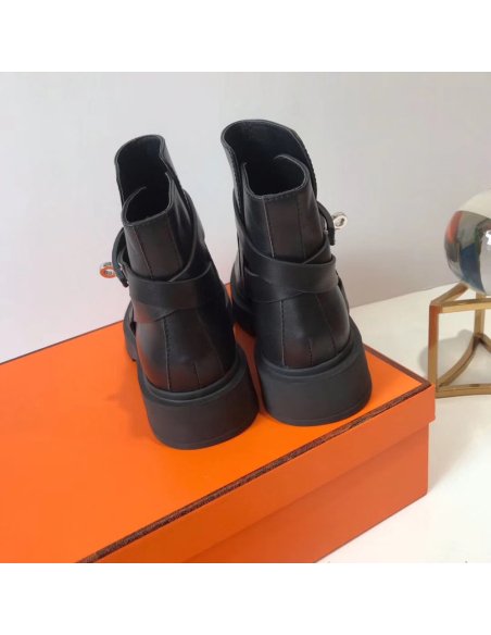 Cheap Reps Hermes Veo Ankle Boots In Black Calfskin