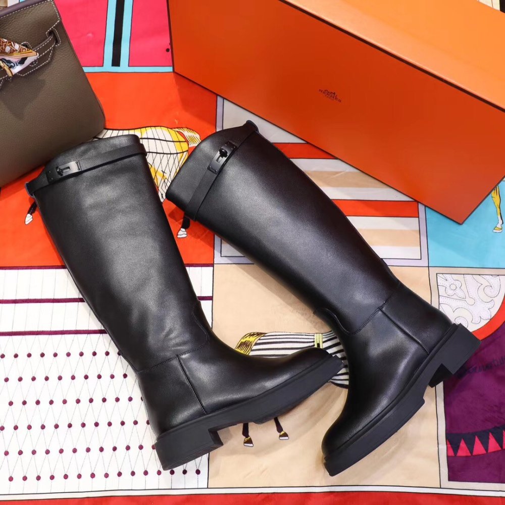 Cheap Reps Hermes Variation Boots In Black Calfskin