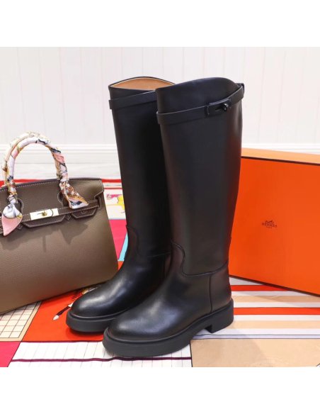 Cheap Reps Hermes Variation Boots In Black Calfskin