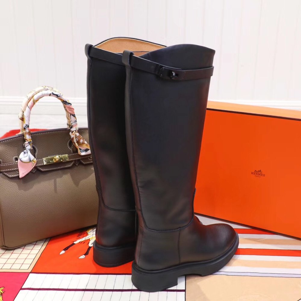 Cheap Reps Hermes Variation Boots In Black Calfskin