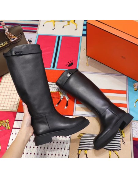 Cheap Reps Hermes Variation Boots In Black Calfskin