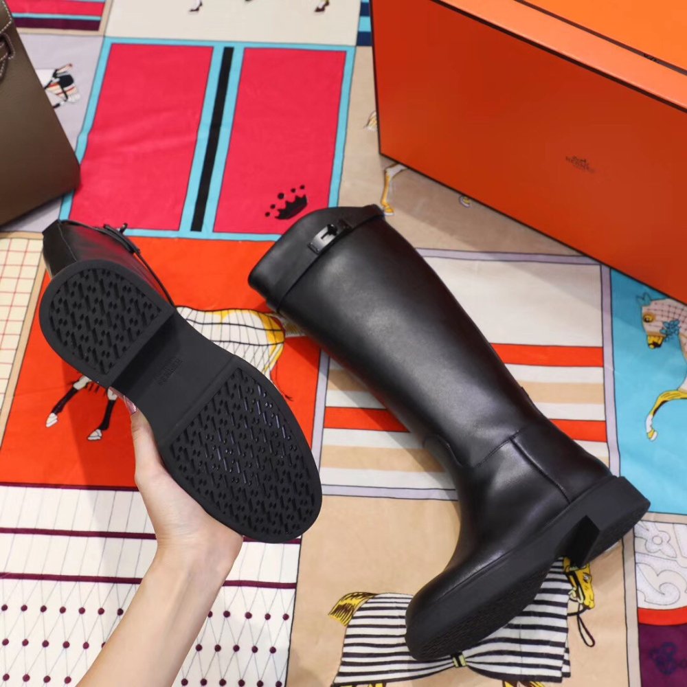 Cheap Reps Hermes Variation Boots In Black Calfskin