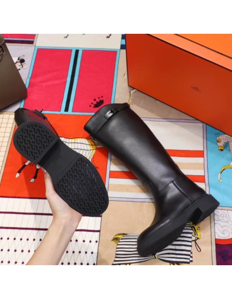 Cheap Reps Hermes Variation Boots In Black Calfskin