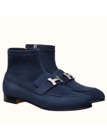Cheap Reps Hermes Blue Saint Honore Ankle Boots
