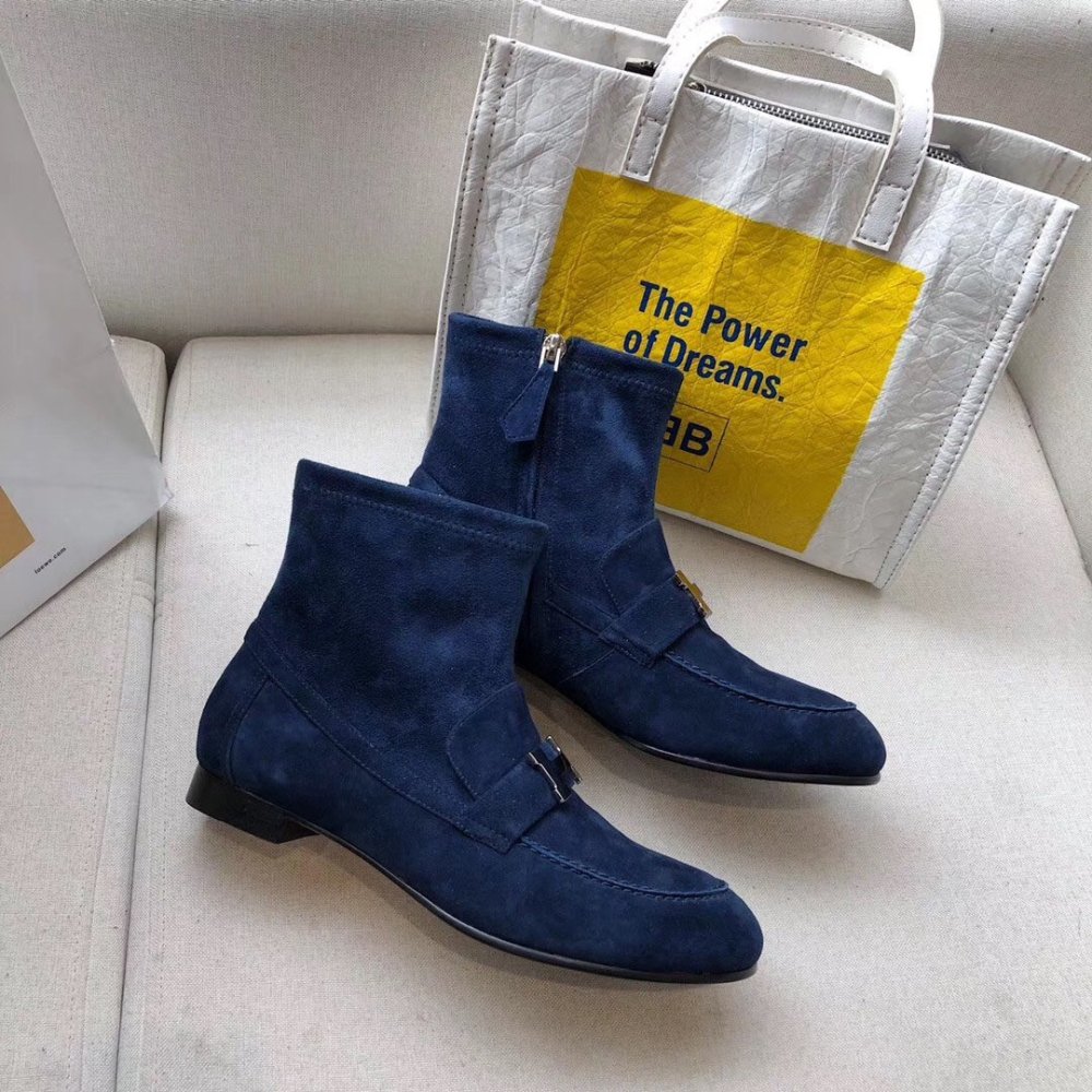 Cheap Reps Hermes Blue Saint Honore Ankle Boots