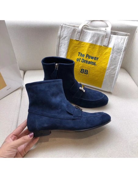 Cheap Reps Hermes Blue Saint Honore Ankle Boots
