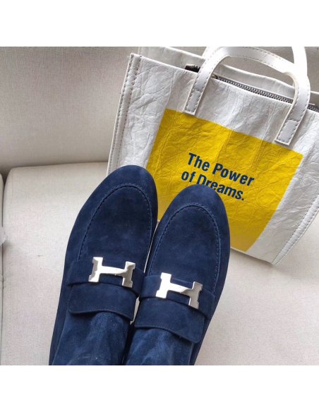 Cheap Reps Hermes Blue Saint Honore Ankle Boots