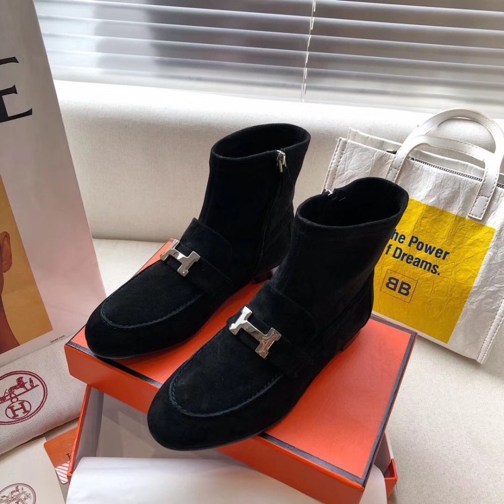 Cheap Reps Hermes Black Saint Honore Ankle Boots