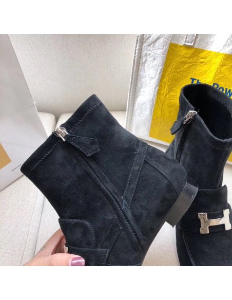 Cheap Reps Hermes Black Saint Honore Ankle Boots