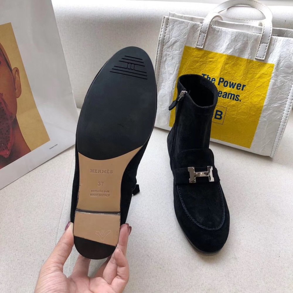 Cheap Reps Hermes Black Saint Honore Ankle Boots