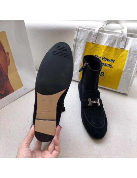 Cheap Reps Hermes Black Saint Honore Ankle Boots