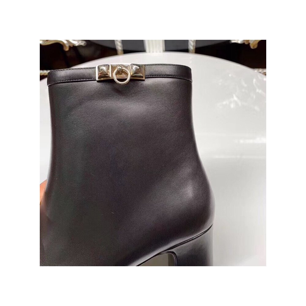 Cheap Reps Hermes Black Calfskin Power Low Boot